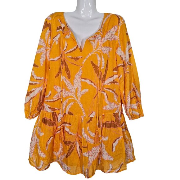 Seafolly Palm Paradise Tier Dress Women's S in Kaftan Rockmelon Summer Beachwear - Picture 2 of 11